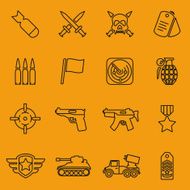 Military vector line icons N2