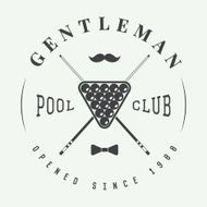 Vintage billiard label emblem and logo N4