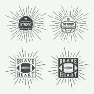 Set of vintage rugby and american football labels N2