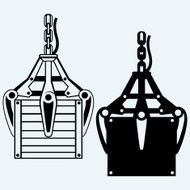 Crane mechanical hand and wooden box N2