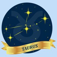 Taurus Constellation and zodiac sign in the blue circle N2