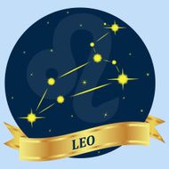 LEO Constellation and zodiac sign in the blue circle N2