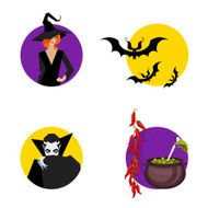 Set of 4 icons in a flat style