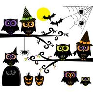 Halloween Owls collections Happy elements