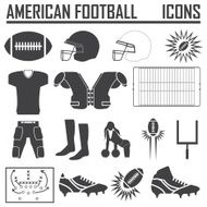American football vector icons set