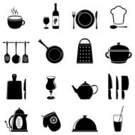 Set of kitchen tools silhouettes N2