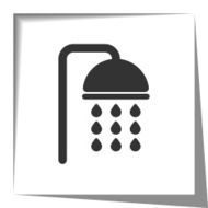 Shower icon with cut out shadow effect