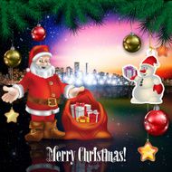 Abstract background with Christmas decorations N8