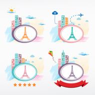 Eiffel Tower in Paris France icon city background