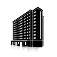 silhouette office building with an entrance and reflection N11