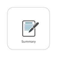 Summary Icon Business Concept Flat Design