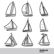 Sailboat vector N2