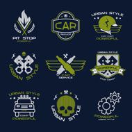 Car service badges and logo