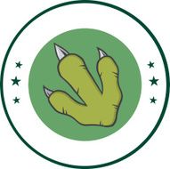 Dinosaur Paw Print Circle Logo