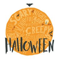Happy halloween grunge emblem with a bat silhouette N2