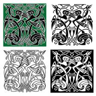 Heron birds with celtic ornament N2