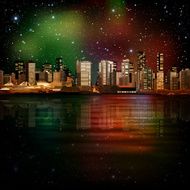 abstract background with panorama of vancouver N16