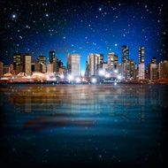 abstract background with panorama of vancouver N19