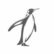 Penguin vintage vector illustration