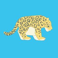 Flat hand drawn icon of a cute jaguar