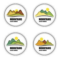 Set of mountain vector emblems and logotypes
