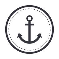 Anchor icon modern minimal flat design style Vector illustration badge