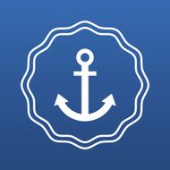 Anchor icon modern minimal flat design style Vector illustration badge N2