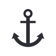 Anchor icon modern minimal flat design style vector illustration