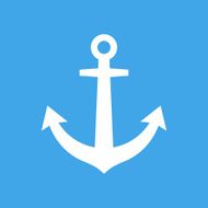 Anchor icon modern minimal flat design style vector illustration N2