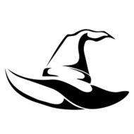 Witches hat Vector black silhouette