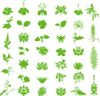 Green floral elements