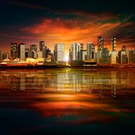abstract background with panorama of vancouver N23