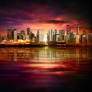 abstract background with panorama of vancouver N24