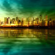 abstract background with panorama of vancouver N26