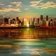 abstract background with panorama of vancouver N27
