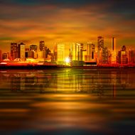 abstract background with panorama of vancouver N29