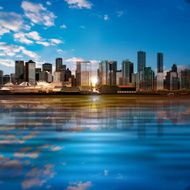 abstract background with panorama of vancouver N30