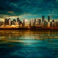 abstract background with panorama of vancouver N32
