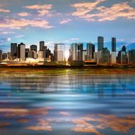 abstract background with panorama of vancouver N34
