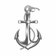 Anchor black and white vector illustration