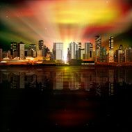 abstract background with panorama of vancouver N37
