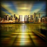 abstract background with panorama of vancouver N38