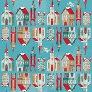 Old historic city Winter urban landscape Seamless background pattern N2