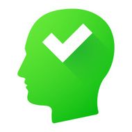 Male head icon with a check mark