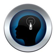 button with the silhouette of head