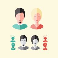 Avatars users flat modern style men and women face interface