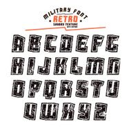 Sans serif geometric military font