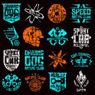 Car and biker culture badges