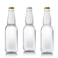 Set realistic glass bottles