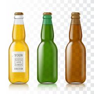 Set realistic glass bottles N2